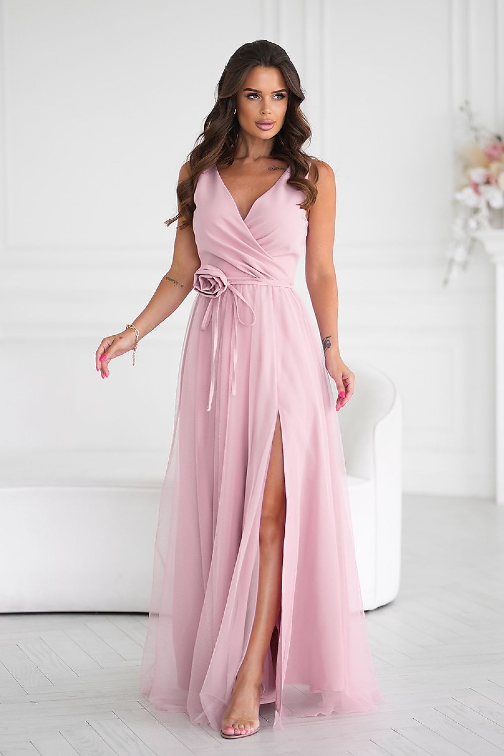 Robe longue Bicotone - rosé / 34