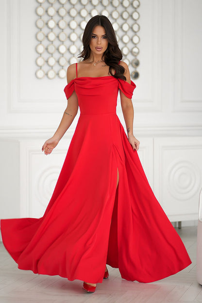 Robe longue Bicotone - rouge / 34