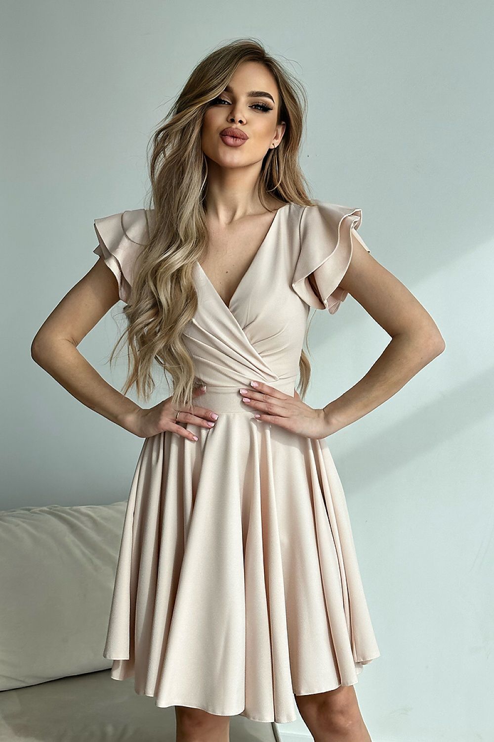 Robe de cocktail Bicotone - beige / 34